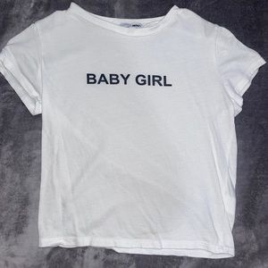 White Fashion Nova “ Babygirl” T shirt
